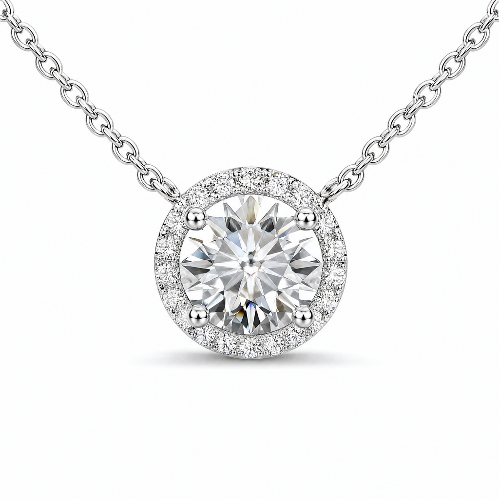 Sun Halo Pendant 1-carat lab-grown diamond necklace
