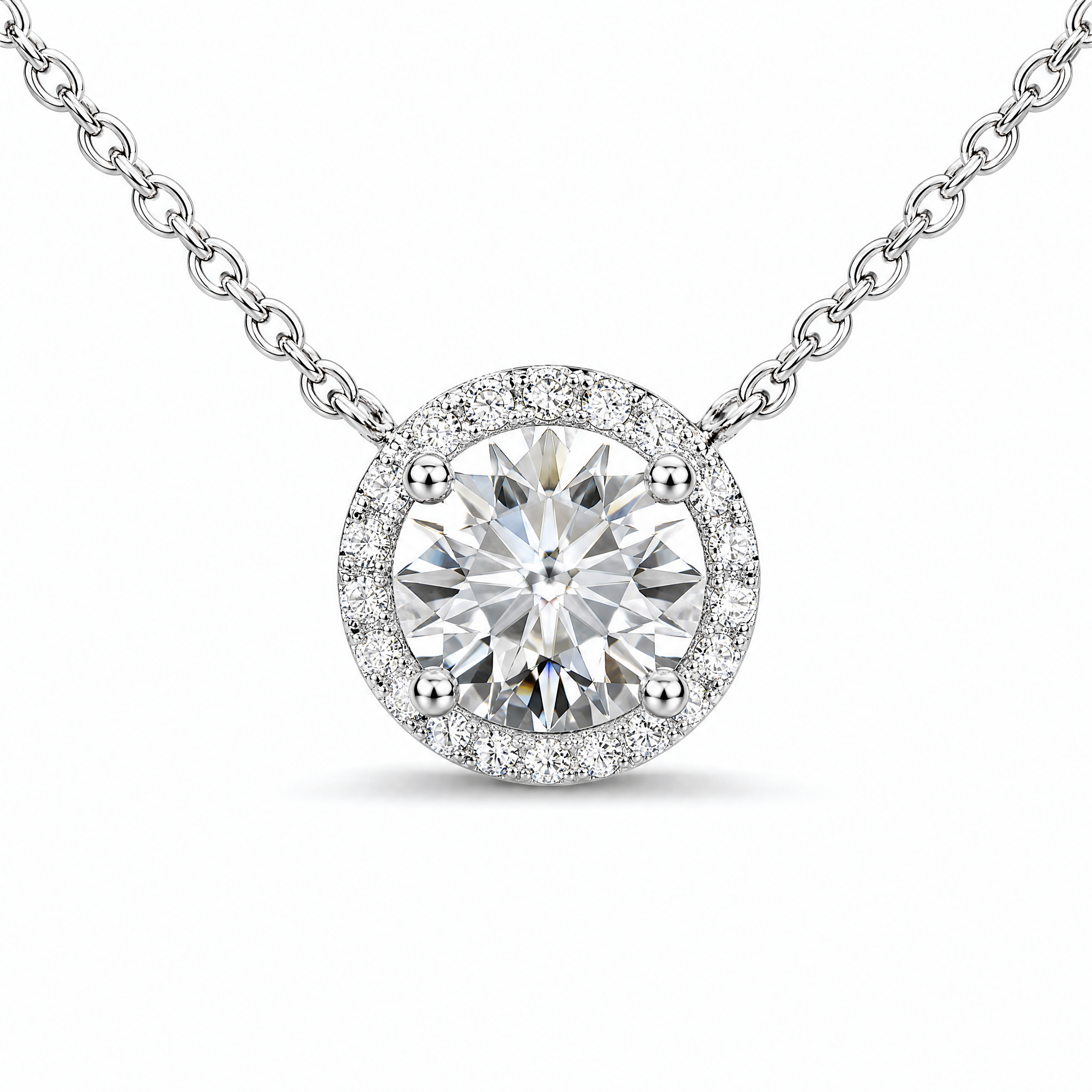Sun Halo Pendant 1-carat lab-grown diamond necklace