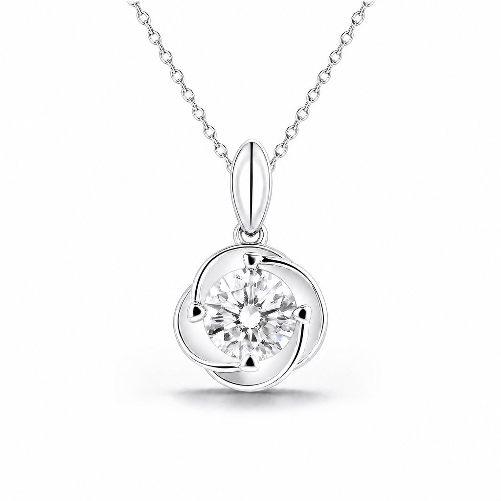 Growth Spiral Pendant 1-carat lab-grown diamond necklace