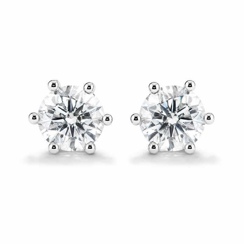 Authentic Earrings 1-carat lab-grown diamond studs